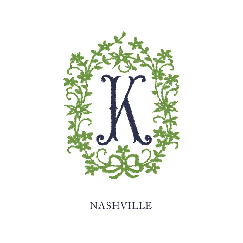 Wallace Monograms - Nashville. See samples of this monogram by searching #wpc_nashville on social media.