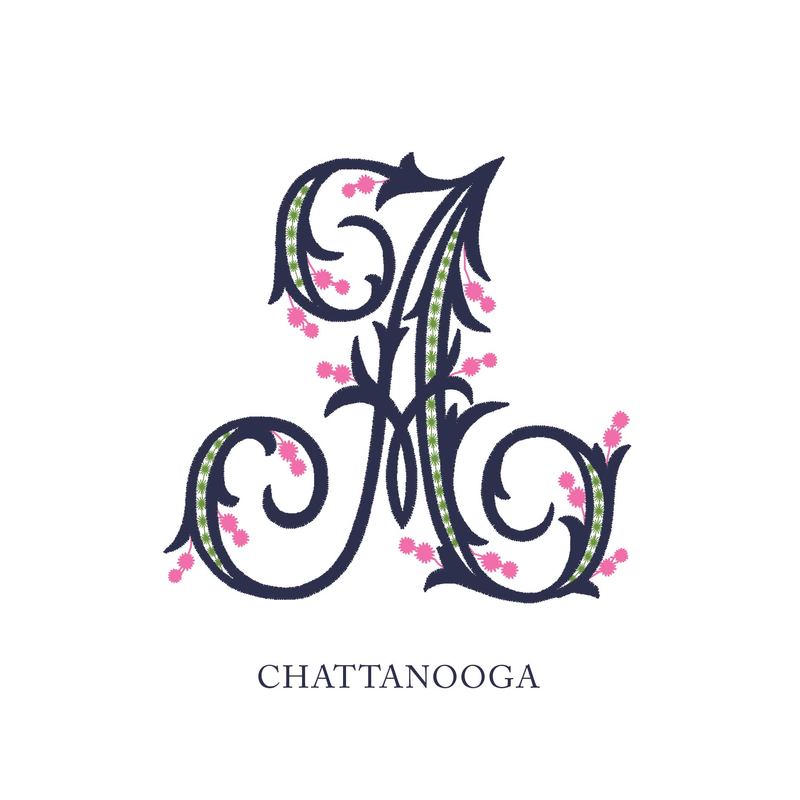 Wallace Monograms - Chattanooga. See samples of this monogram by searching #wpc_chattanooga on social media.